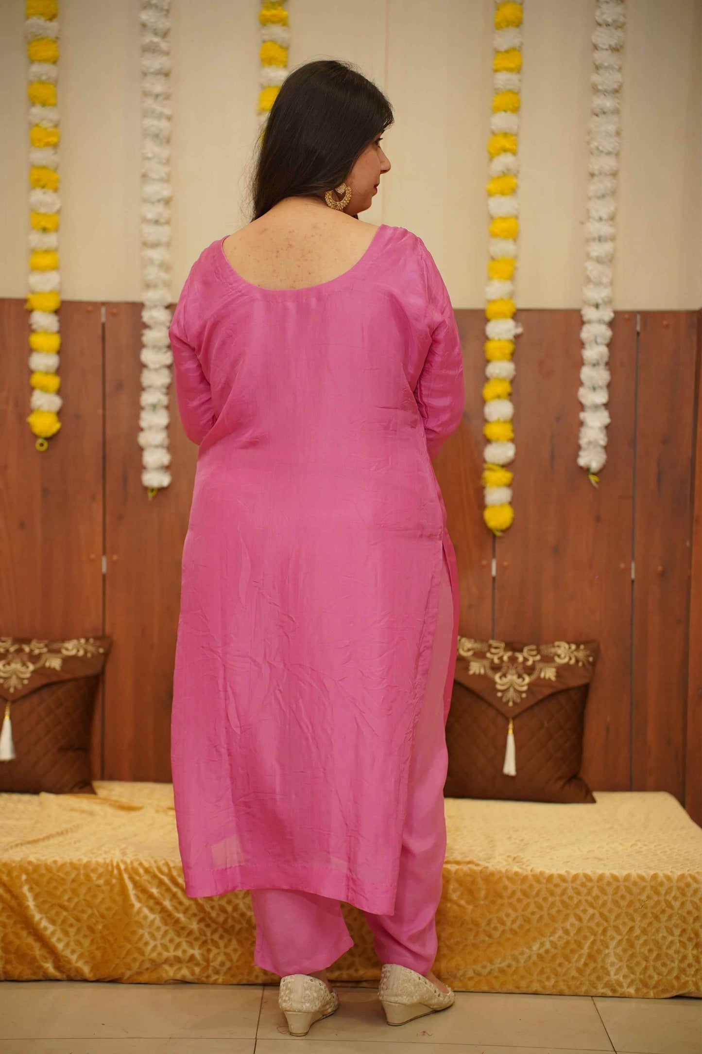 Silky Fuchsia Fancy Suit Set