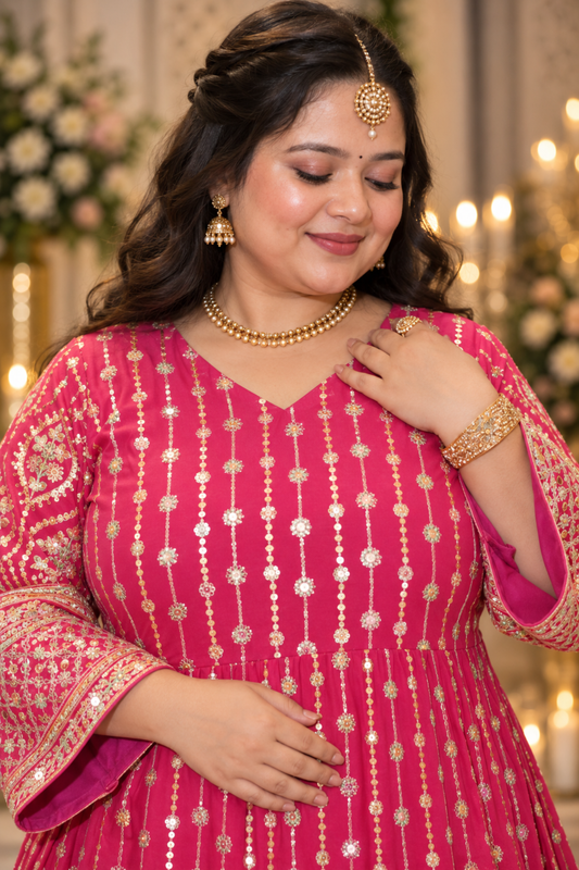 Roseatte Dazzle Embroidered Dress With Dupatta