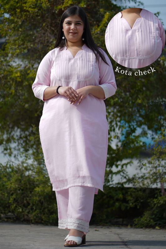Soft Pink Kota Co-ord Set