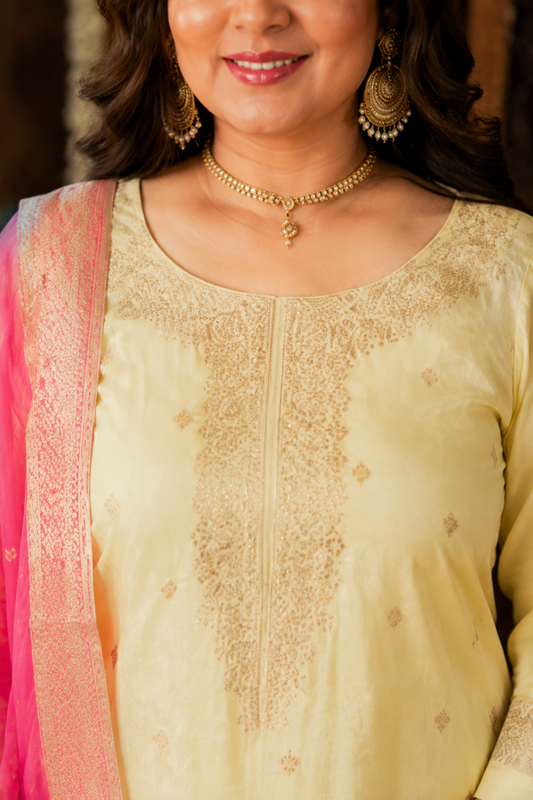 Pink Lemonade Jacquard Silk Suit