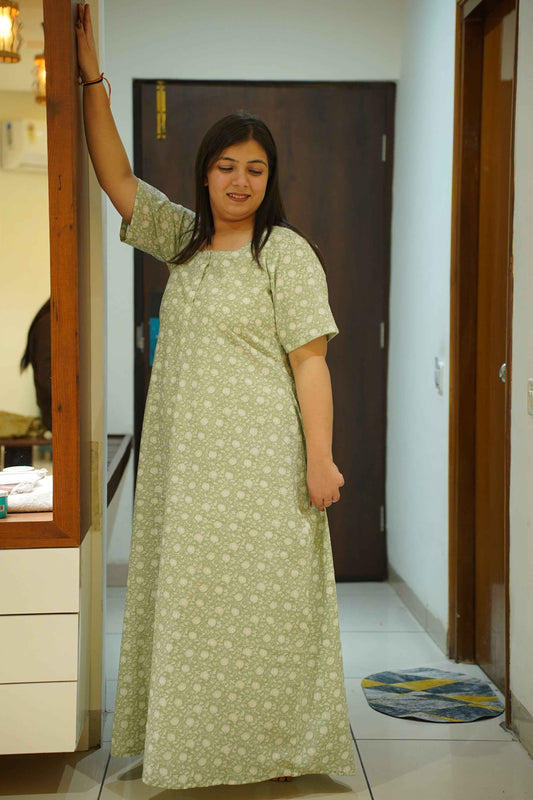 Pista Floral Cotton Night Gown