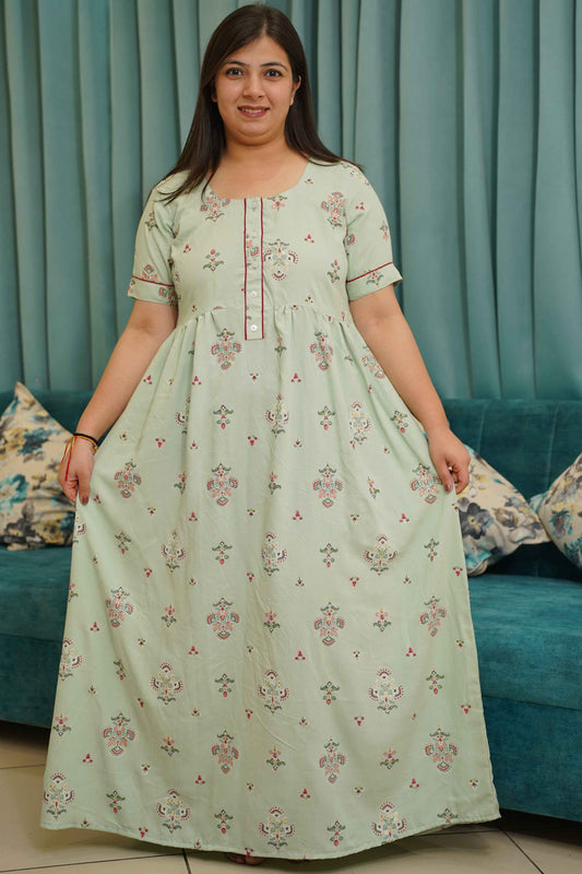 Pista Floral Rayon Night Gown