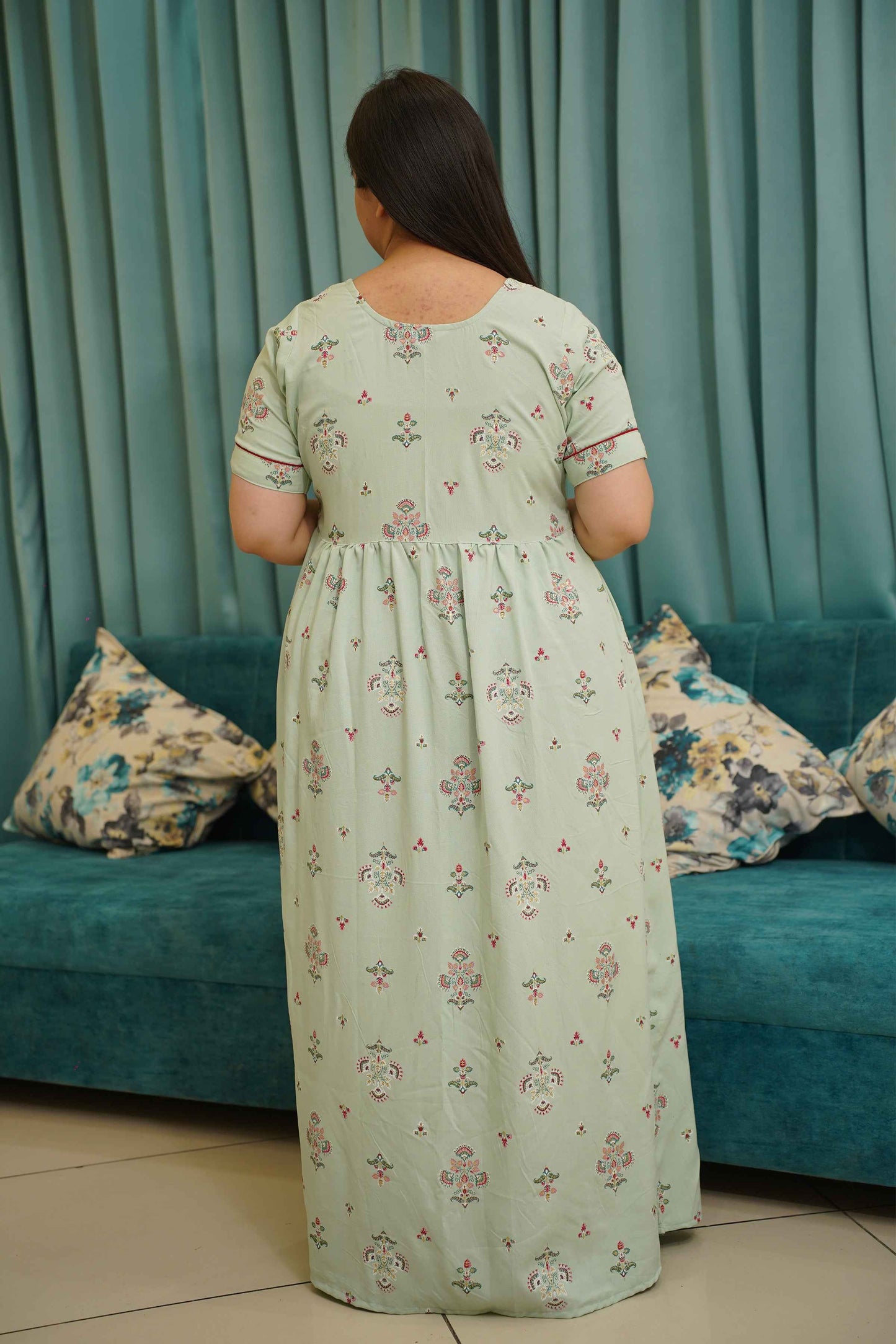 Pista Floral Rayon Night Gown