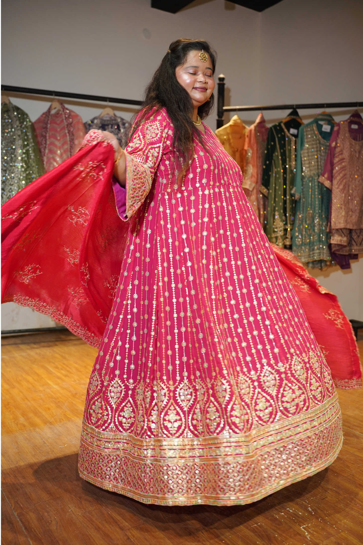 Roseatte Dazzle Embroidered Dress With Dupatta