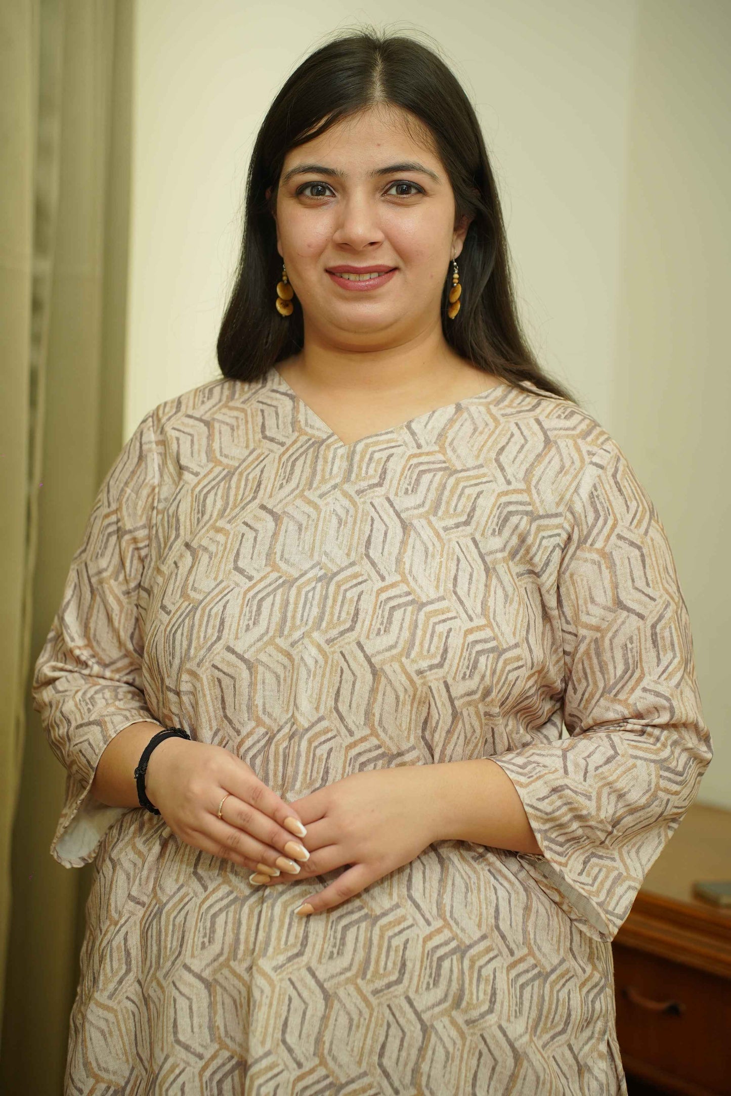 Rustic Beige Printed Co-ord Set