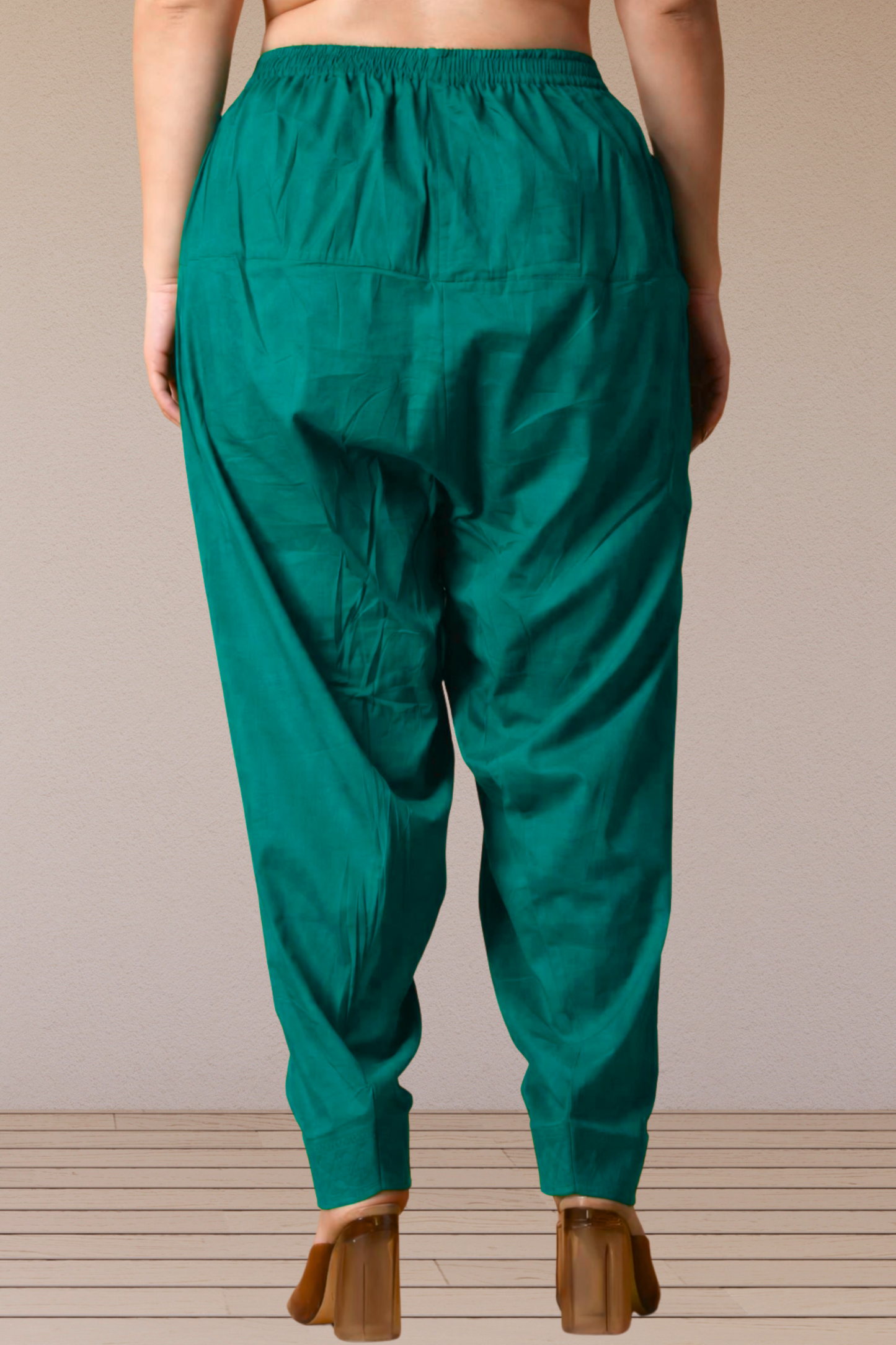Sea Green Pleated Cotton Salwar
