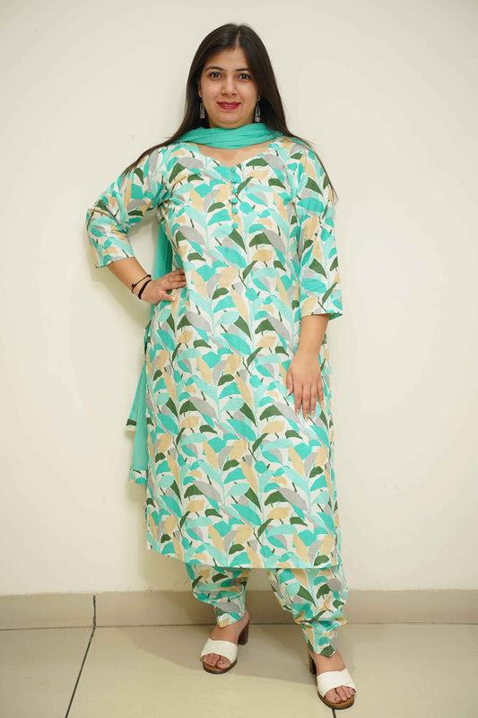 Serene Green Printed Salwar Suit