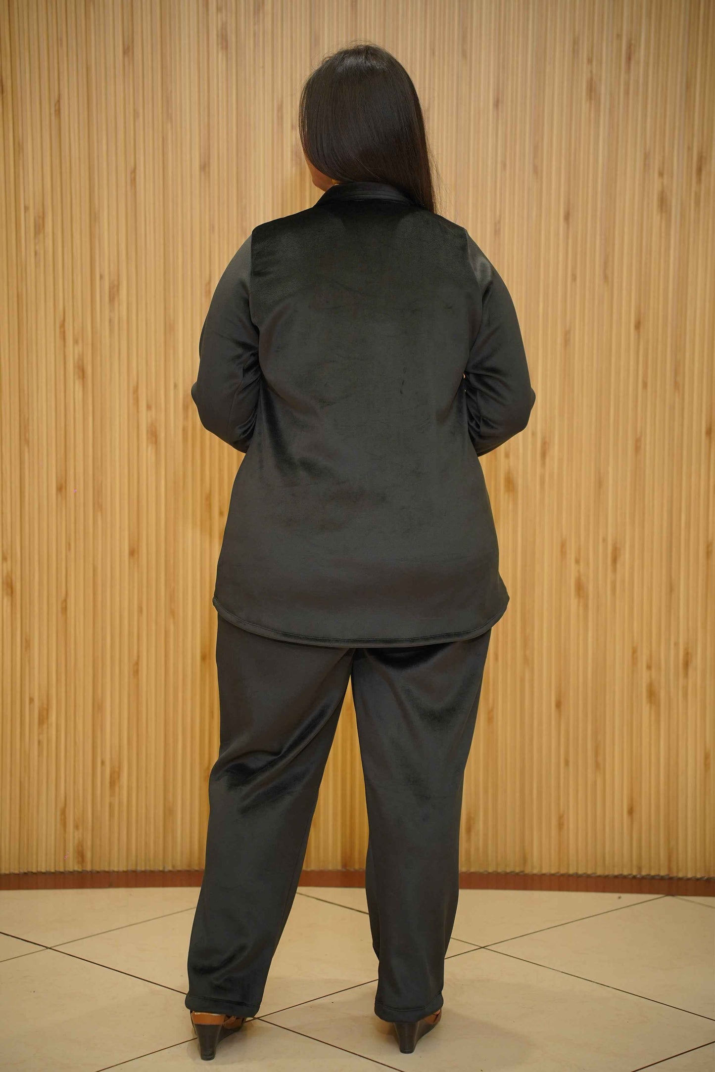 Shadow Black Velvet Co-ord Set