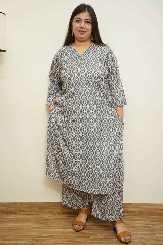 Smoky Geometry Co-ord Suit Set