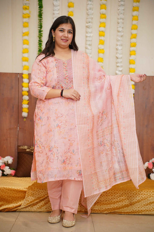 Subtle Pink Floral Suit Set