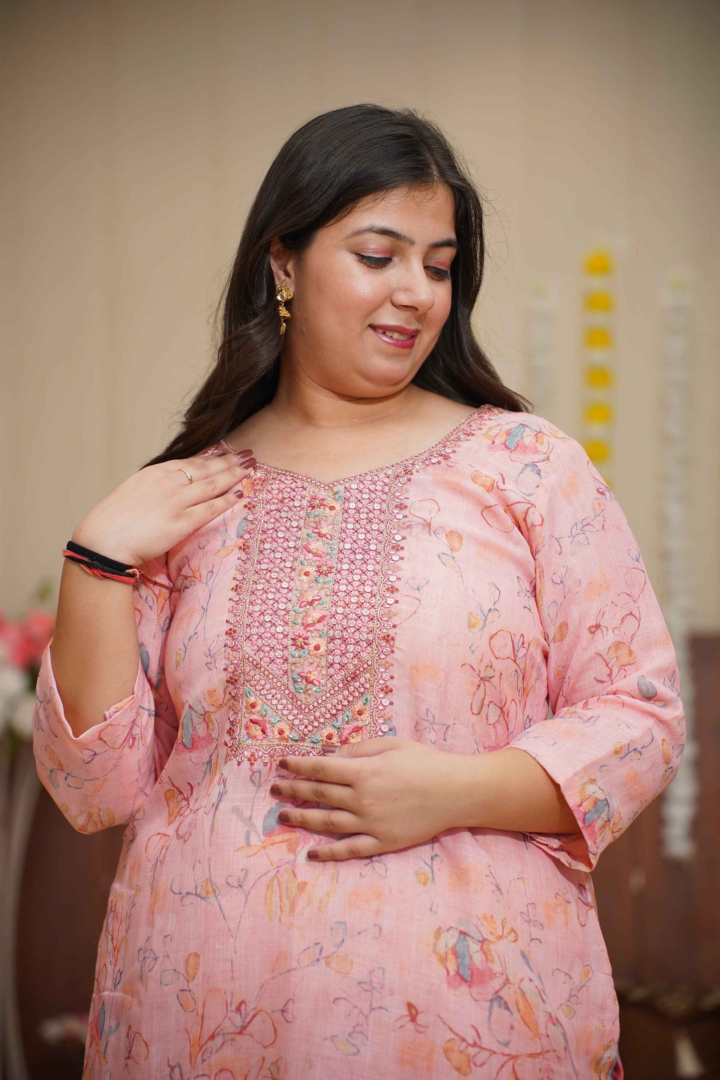 Subtle Pink Floral Suit Set