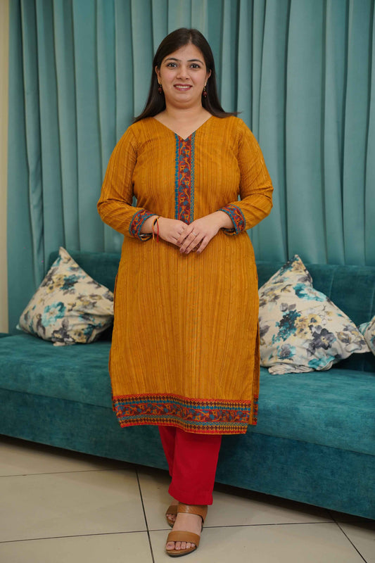 Sunlit Blaze Woollen Kurta Set