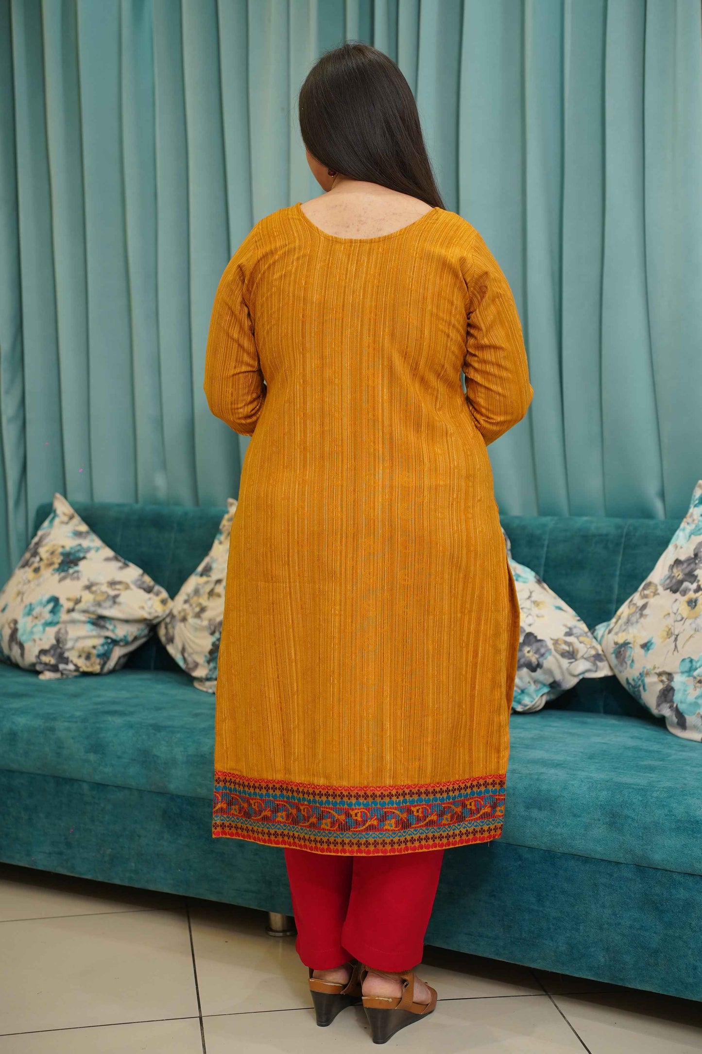 Sunlit Blaze Woollen Kurta Set