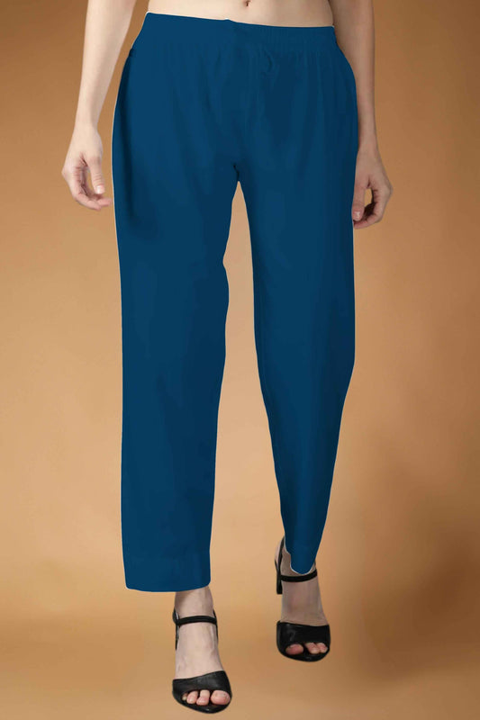 Teal Blue Rayon Kurti Pant
