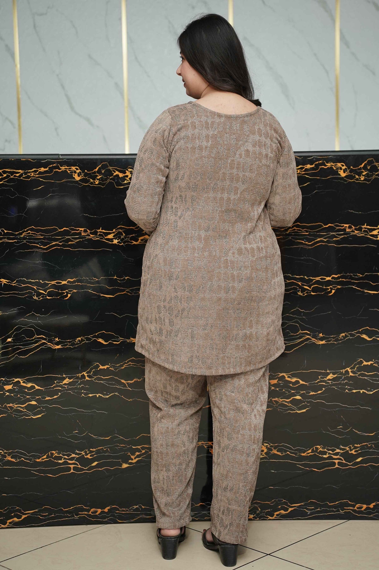 Textured Mocha Knitted Co-ord Set