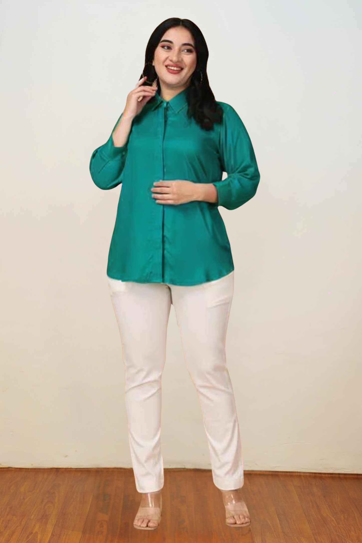 Buy Plus Size Tropical Blue Solid Rayon Shirt At Apella | Sizes XS to 10 XL | India | Free Delivery | Customized