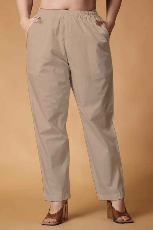 Very Light Peach Cotton Kurti Pant