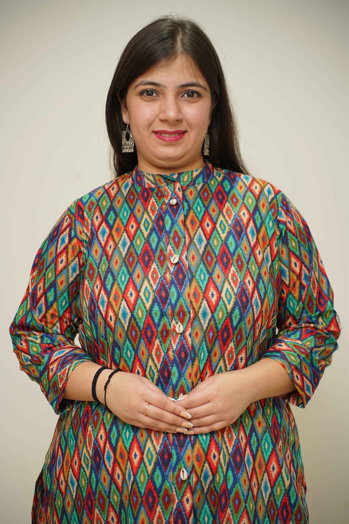 Vibrant Green Printed Cotton Kurti