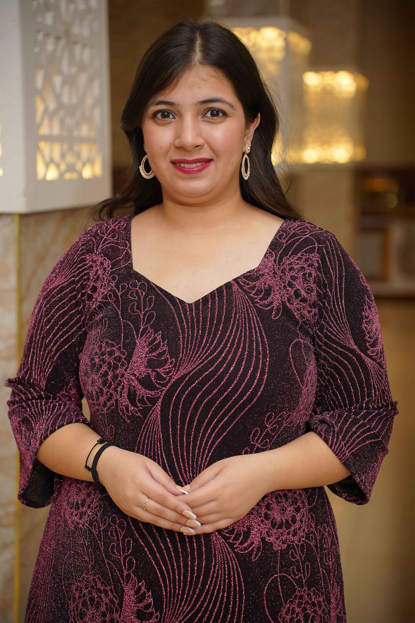 Merlot Magic Cocktail Calf Dress