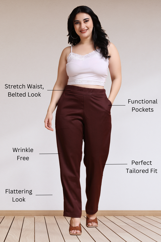 Buy Plus Size Premium Cotton Lycra Pant At Apella | Sizes XS to 10 XL | India | Free Delivery | Customized