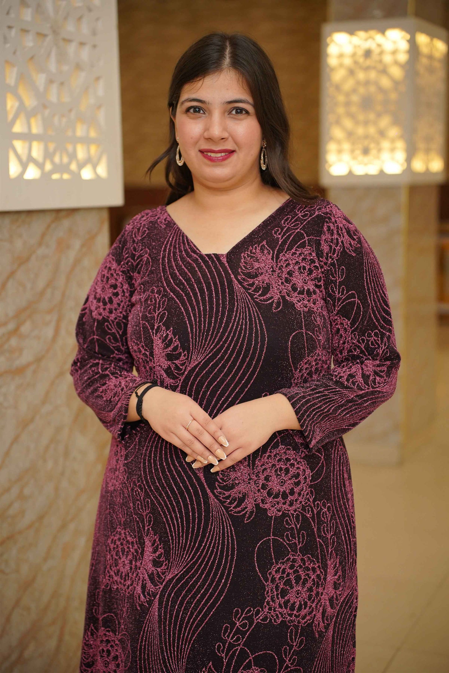 Merlot Magic Glimmer Cocktail Dress