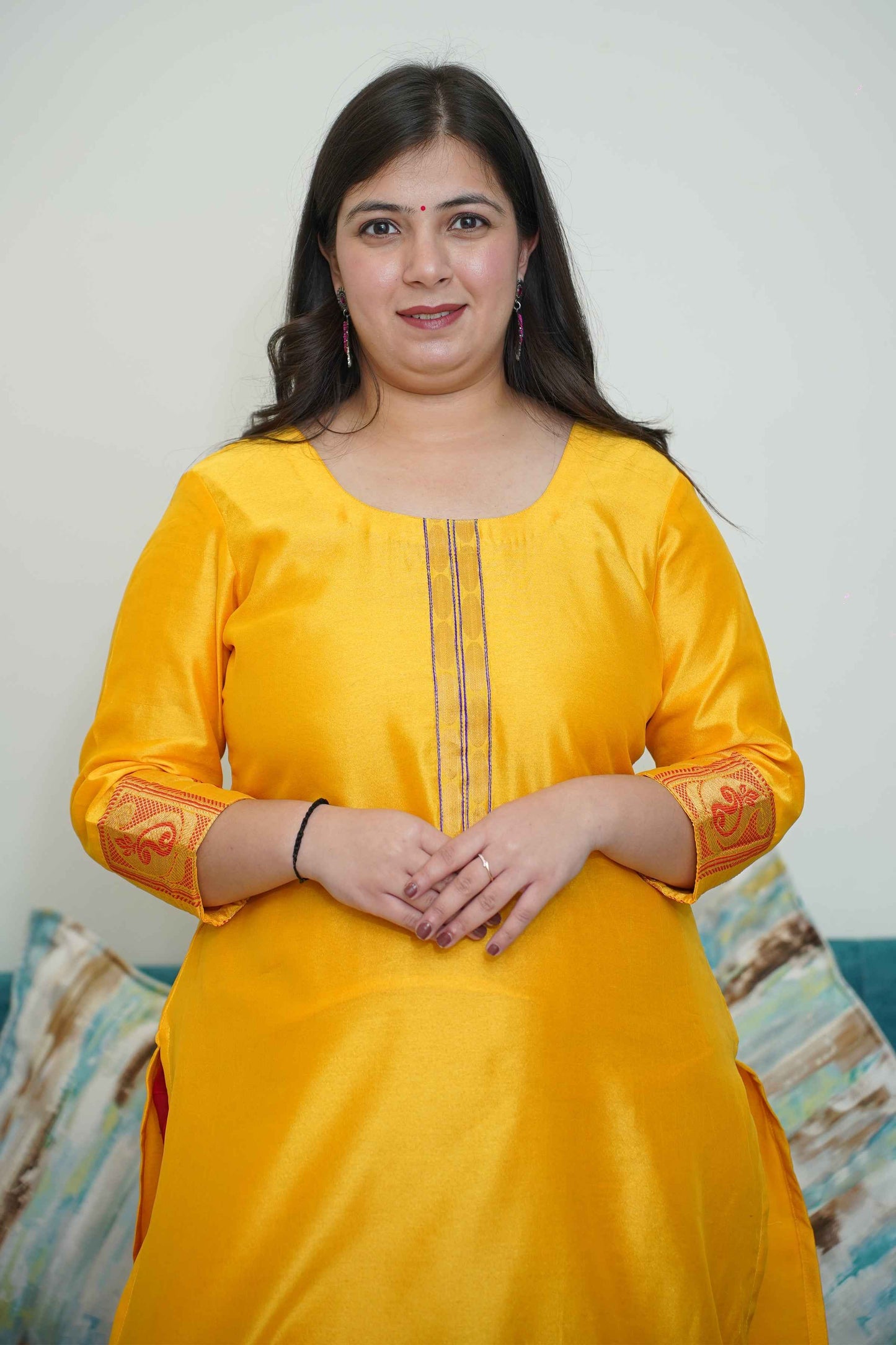 Amber Flame Churidar Suit Set