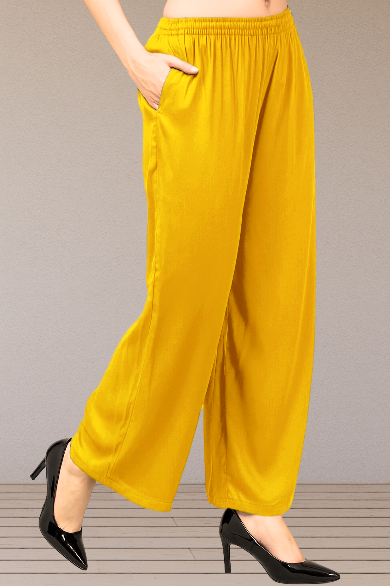 Yellow Flared Palazzo Pant