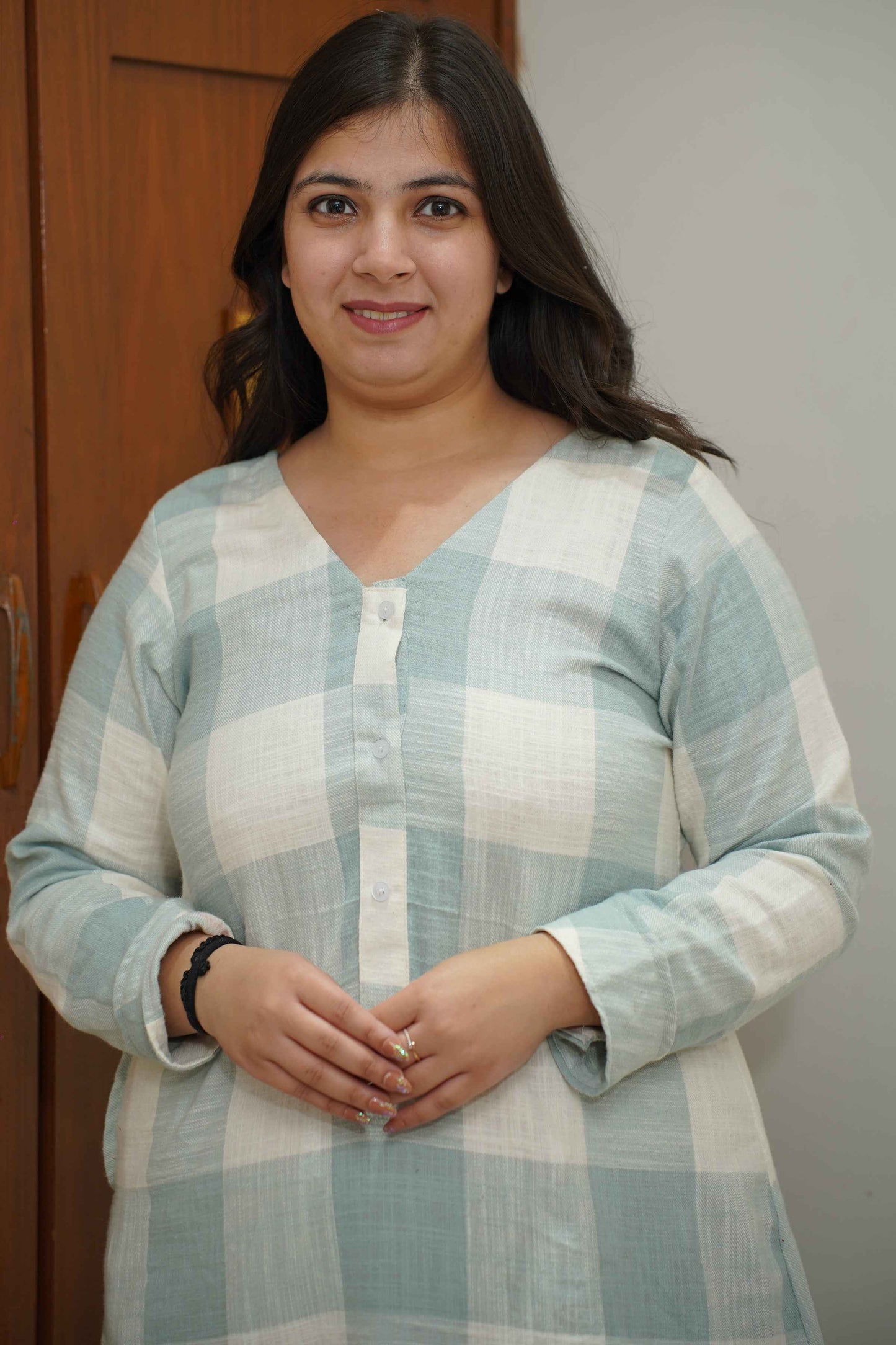 Frosty Mint Woollen Night Gown