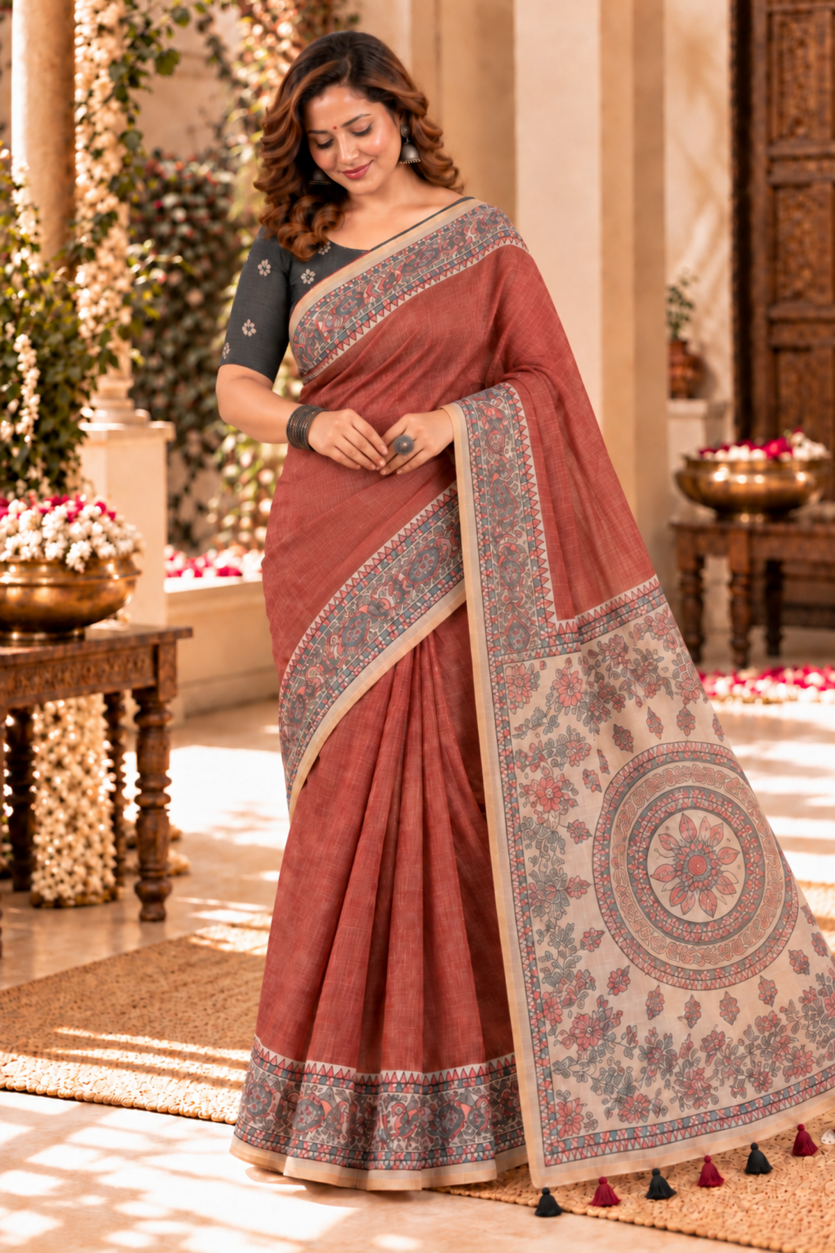 Yashvi Printed Saree With 1.5 Mtr Blouse Piece