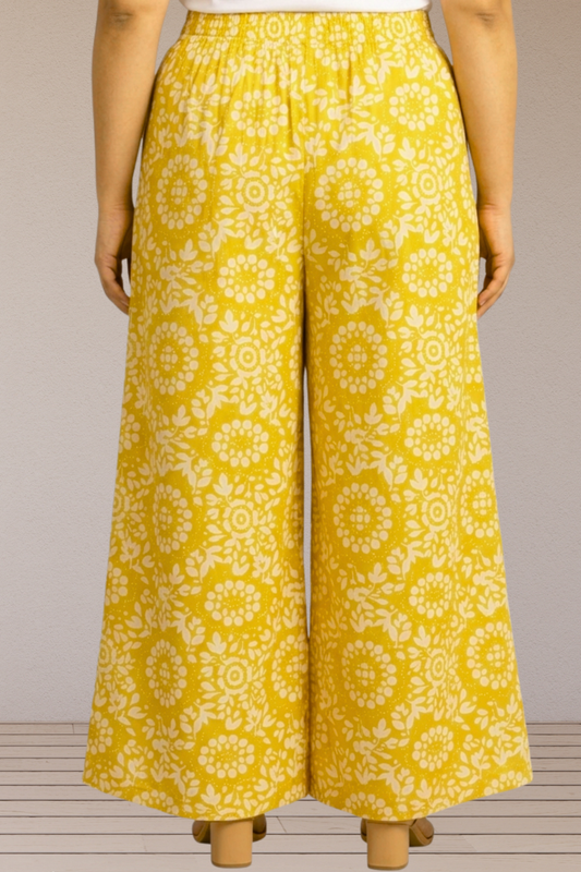 Yellow Bloom Palazzo Pant