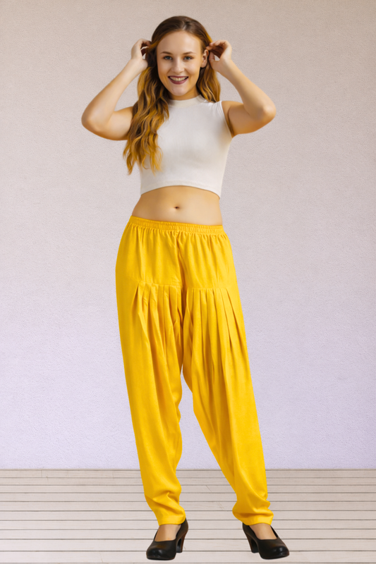 Yellow Easy Fit Rayon Salwar