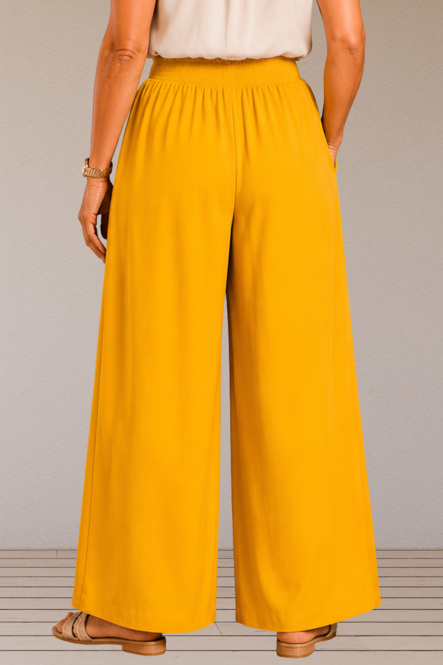 Yellow Flared Palazzo Pant