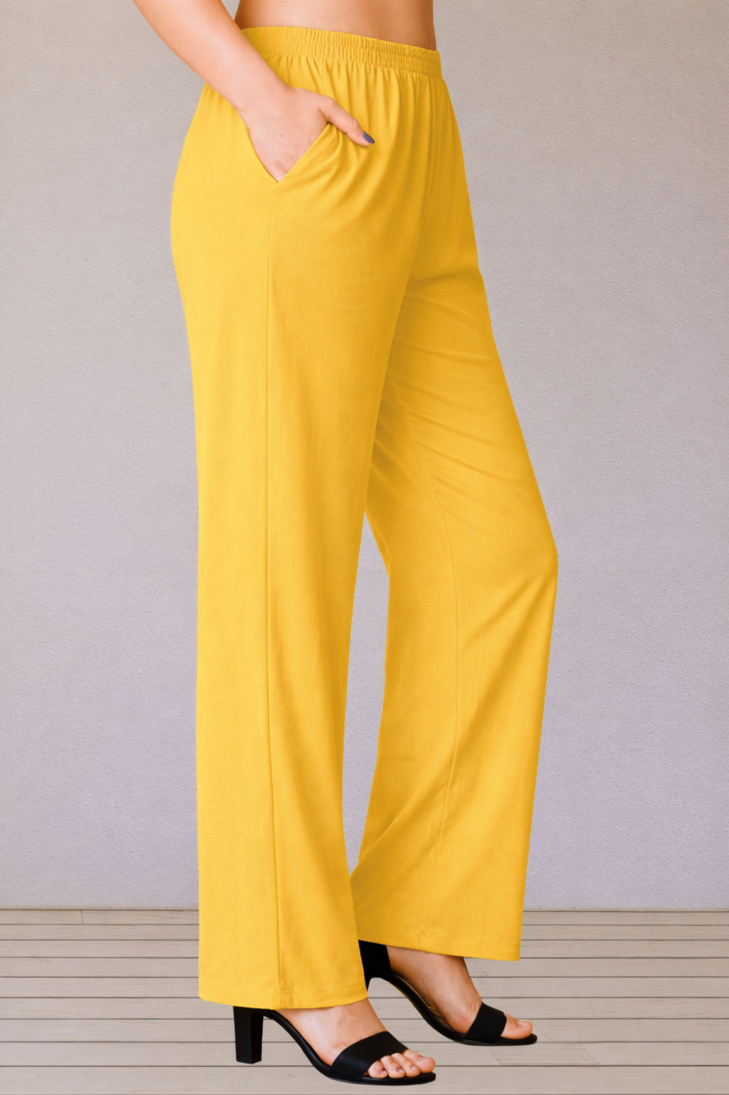 Yellow Rayon Kurti Pant