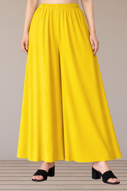 Yellow Rayon Skirt Palazzo