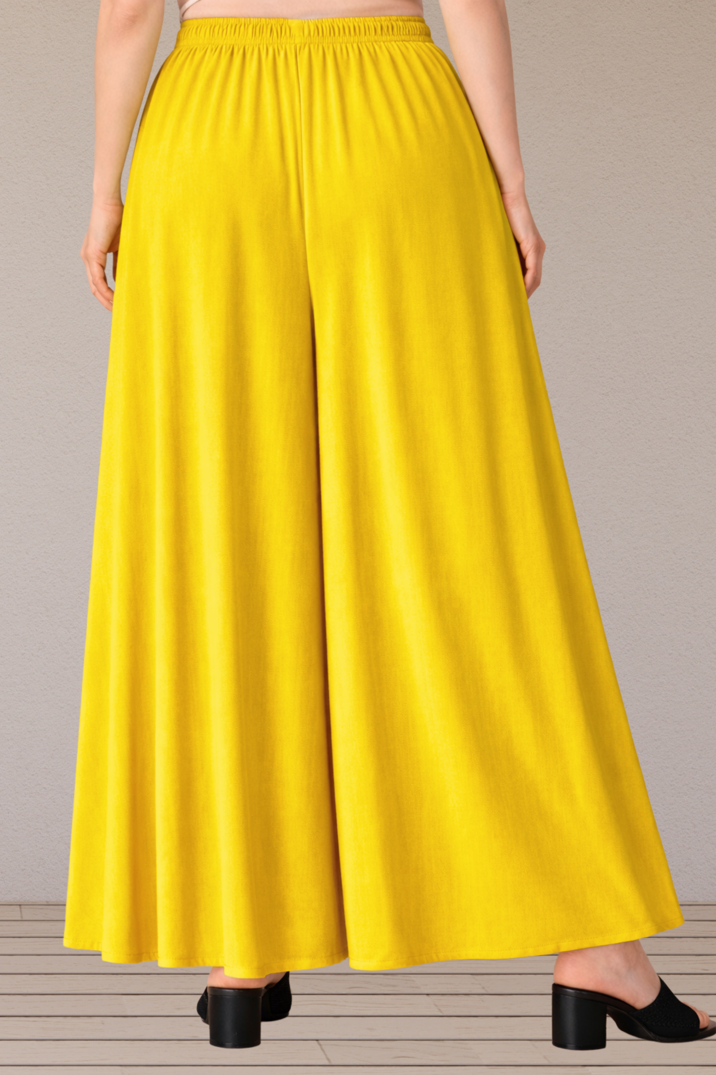 Yellow Rayon Skirt Palazzo