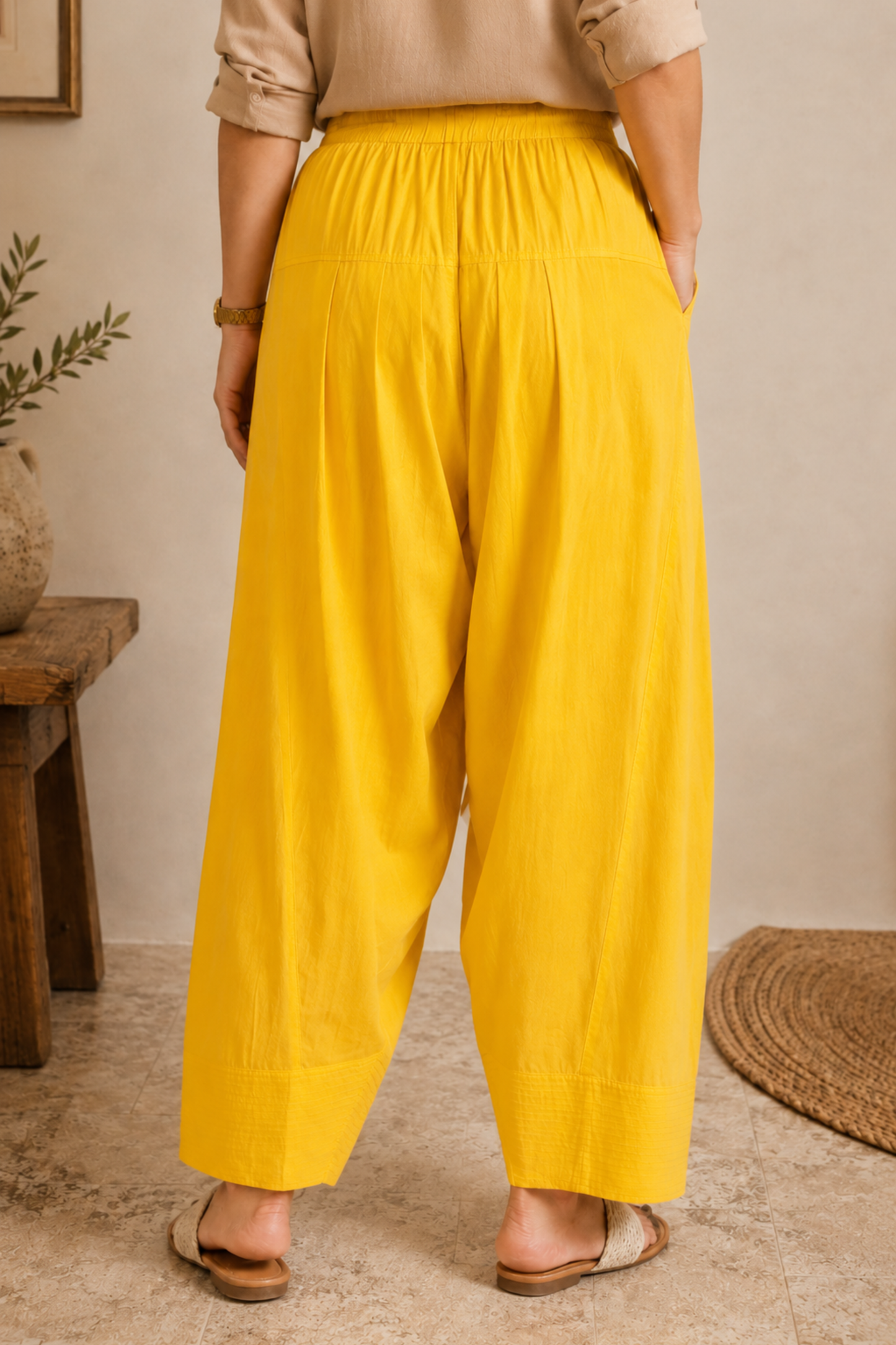 Yellow Cotton Farshi Salwar