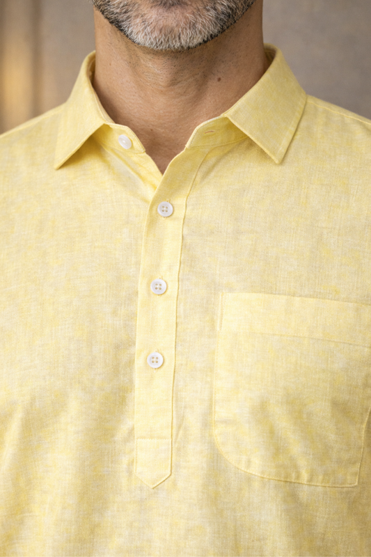 Zesty Lemon Textured Kurta Pajama