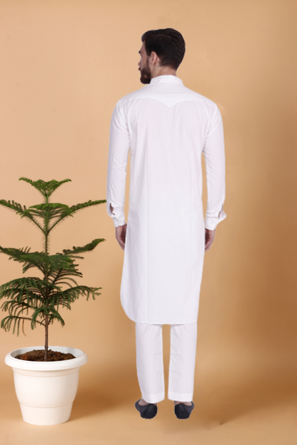 White Plus Size Kurta Pajama