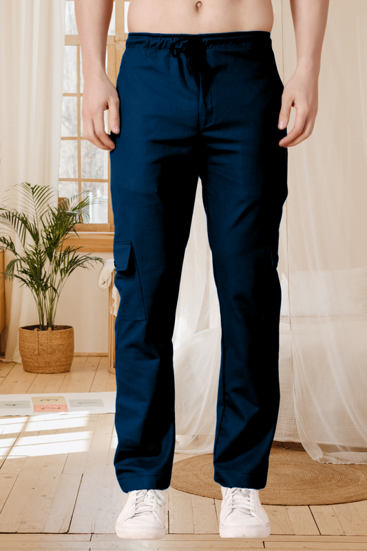 Navy Stretch Cargo Pants