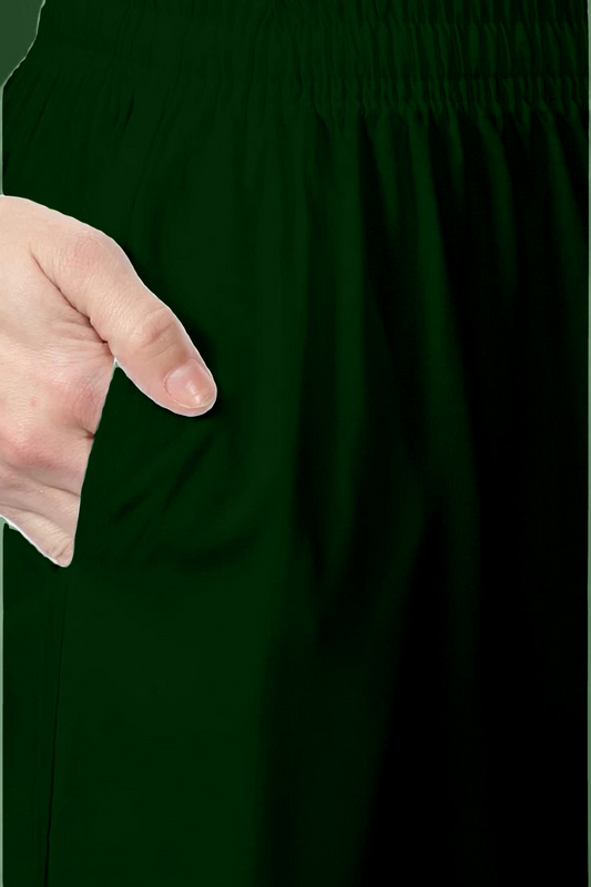 Bottle Green Rayon Kurti Pant