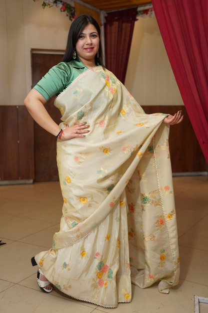 Mystic Meadow Pre-Draped Saree with Blouse