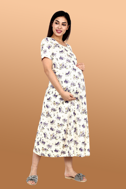 Buy Plus Size Everyday Cotton Maternity Dress At Apella | Sizes XS to 10 XL | India | Free Delivery | Customized