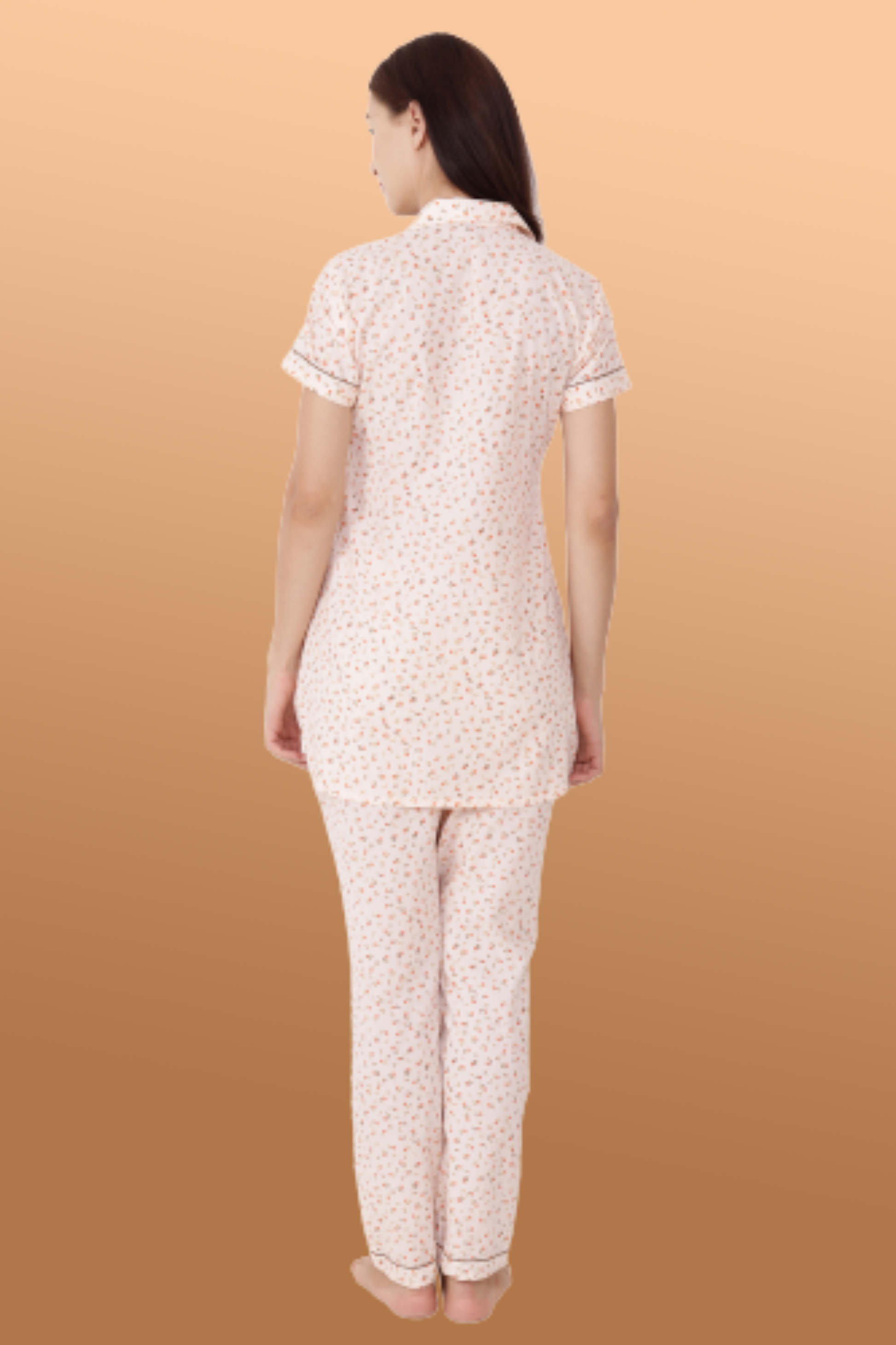 Peach Blossomy Night Suit | Apella.