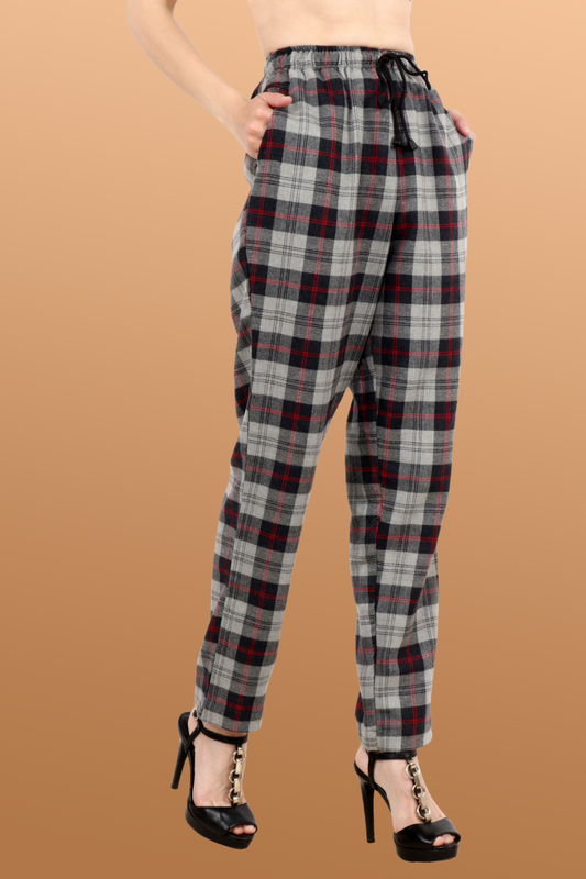 Buy Plus Size Dark Grey Checked Pajama At Apella | Sizes XS to 10 XL | India | Free Delivery | Customized
