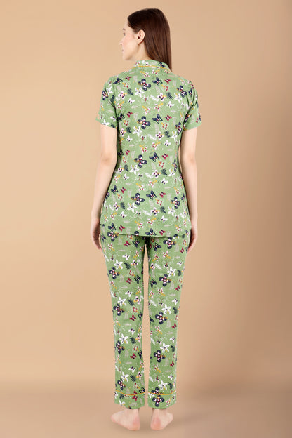 Basil Butterfly Night Suit | Apella.