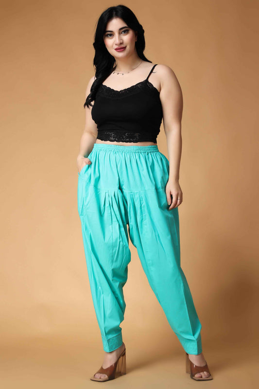 Buy Plus Size Straight Cotton Salwar Pants At Apella | Sizes XS to 10 XL | India | Free Delivery | Customized