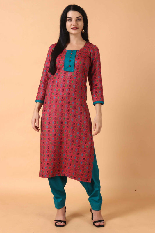 Buy Plus Size Fruit Cake Woollen Kurta Set At Apella | Sizes XS to 10 XL | India | Free Delivery | Customized
