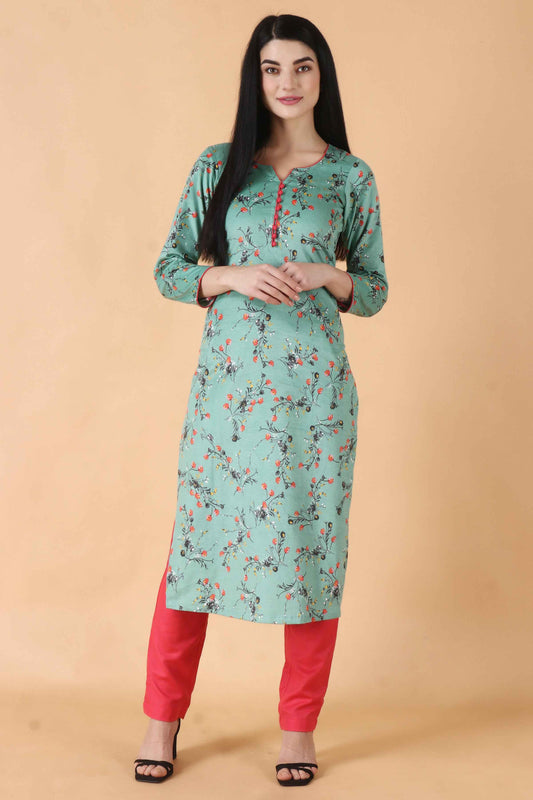 Green Corduroy Kurta