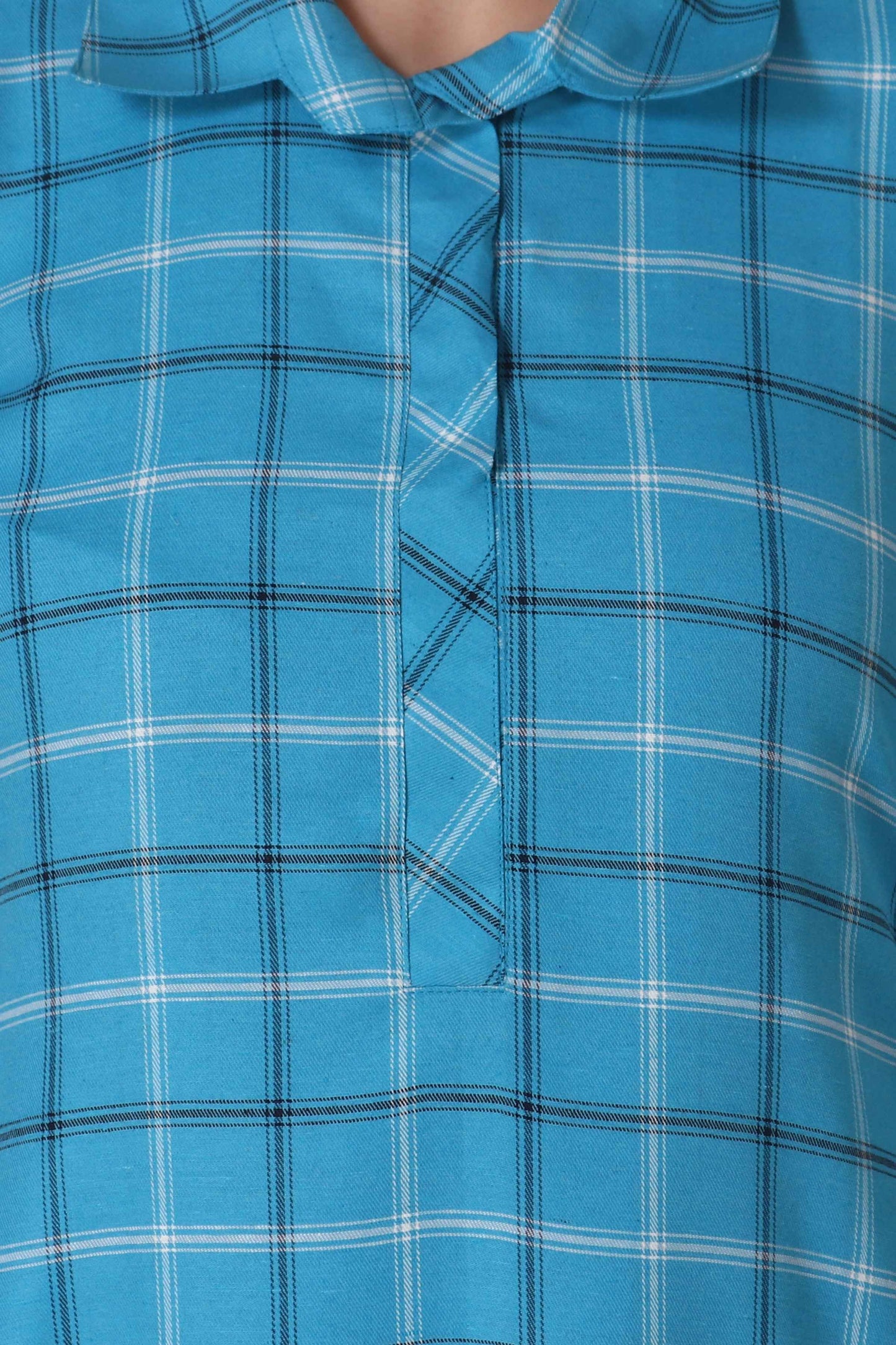 Buy Plus Size Blue Arctic Woollen Kurta At Apella | Sizes XS to 10 XL | India | Free Delivery | Customized