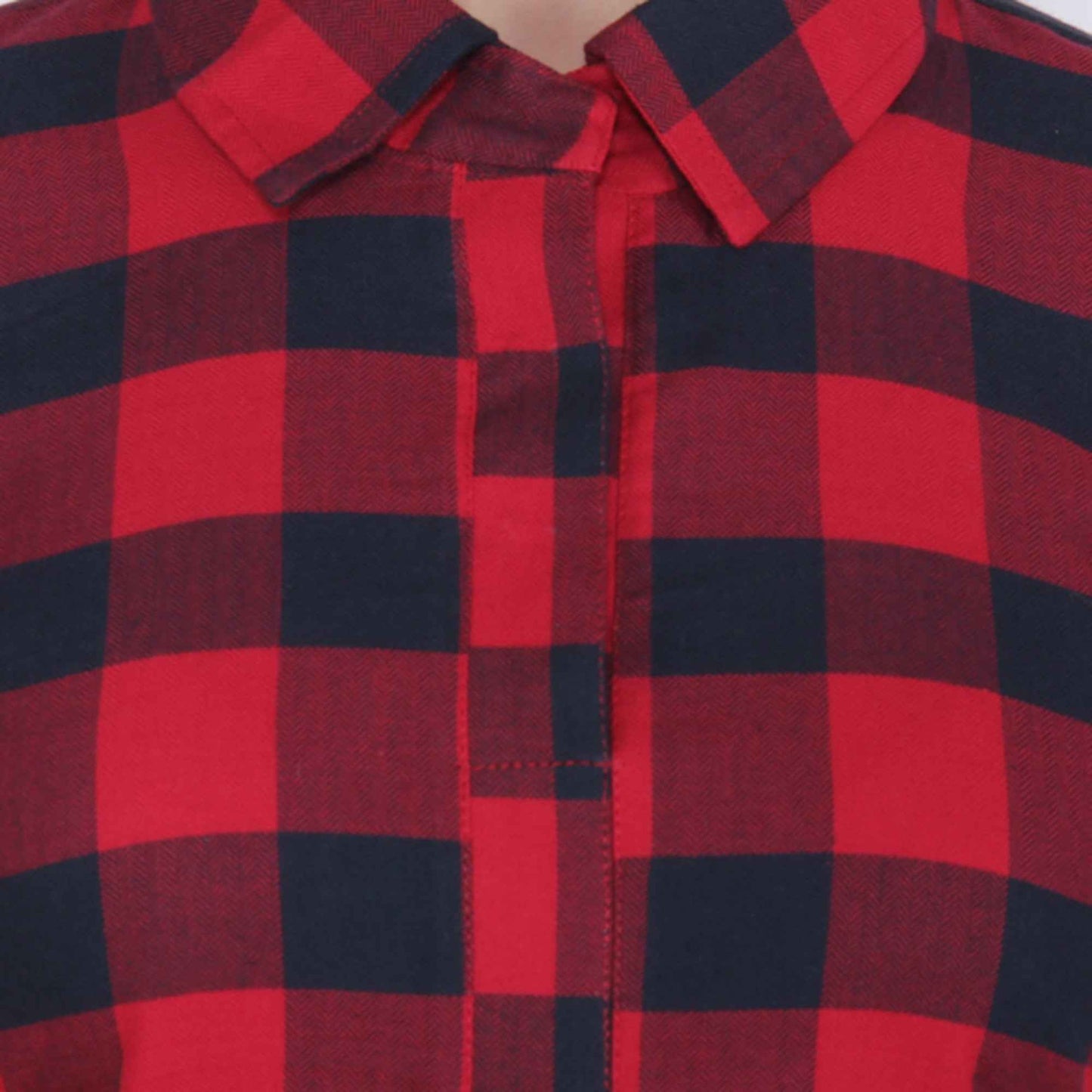 Buy Plus Size Red Grid Woollen Kurti At Apella | Sizes XS to 10 XL | India | Free Delivery | Customized